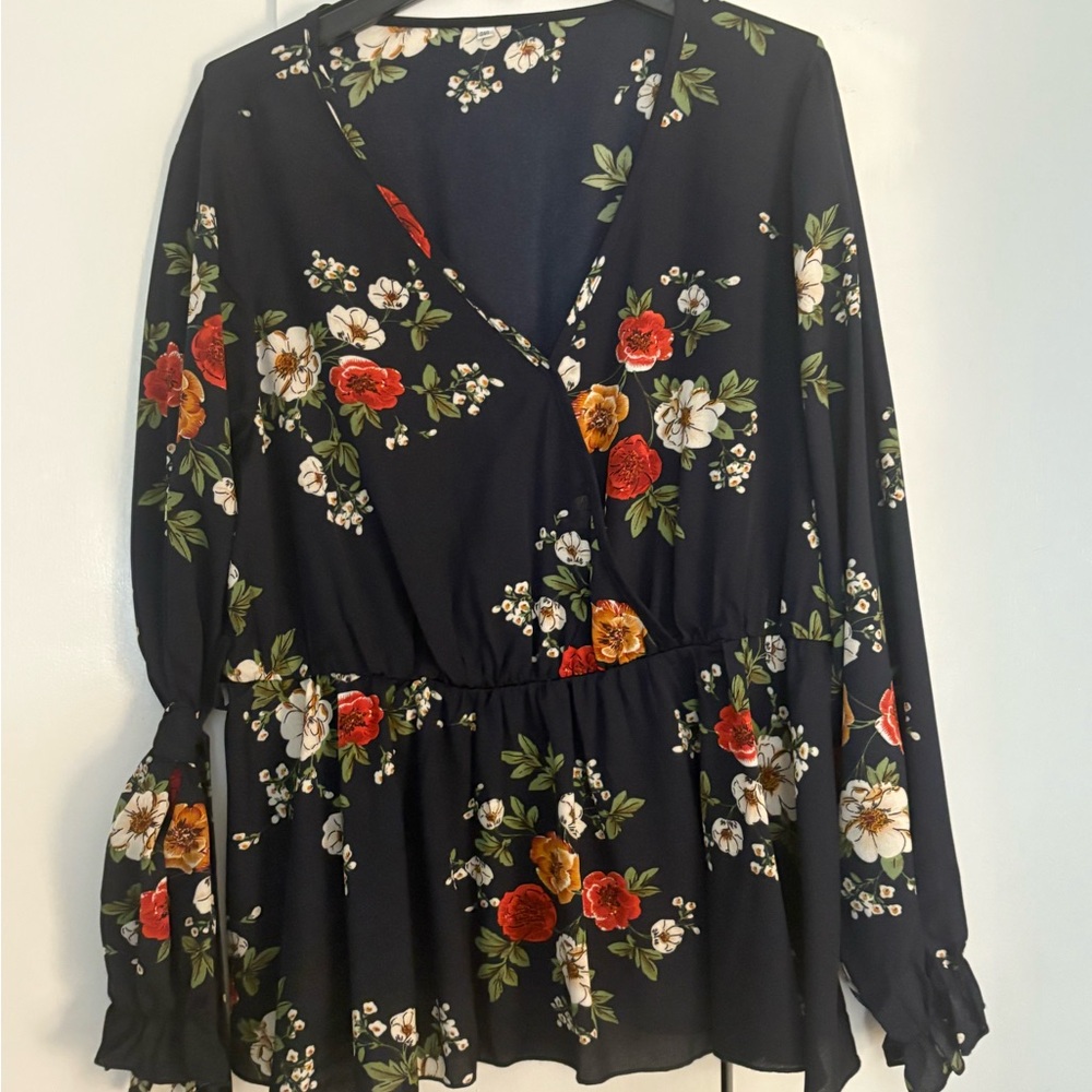Floral V-Neck Women's Top